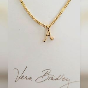 Vera Bradley initial 'A' script necklace
